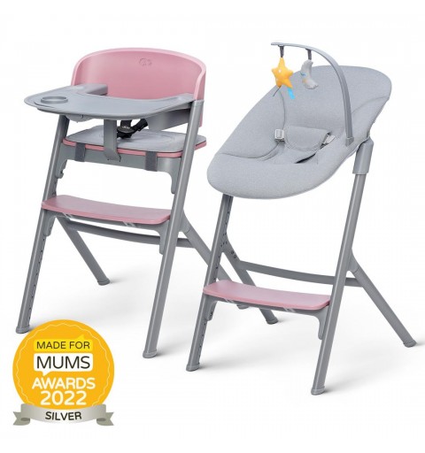 Kinderkraft Livy & Calmee - krzesełko do karmienia 4w1 | Aster Pink